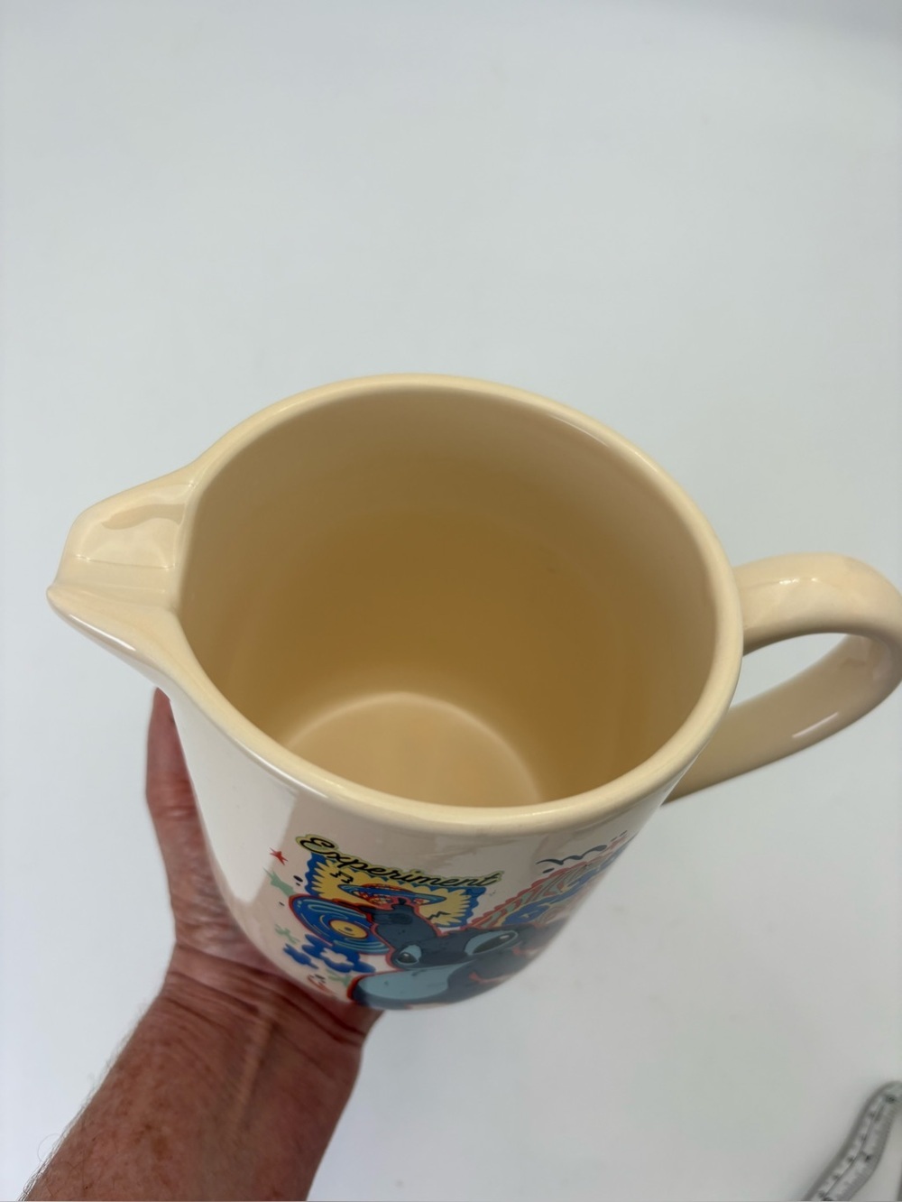 Ceramic Pitcher with Blue Stitch 'Experiment' Graphic - 32 oz. - Picture 3 of 10